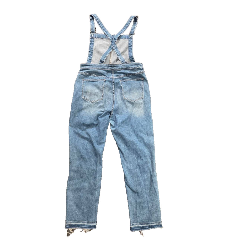 Madewell Denim Overalls Blue Medium Wash Skinny Stretch Jeans Casual XL A008858 - Picture 2 of 12